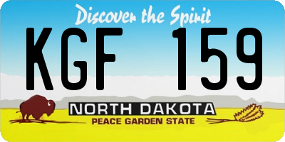 ND license plate KGF159