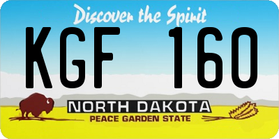 ND license plate KGF160