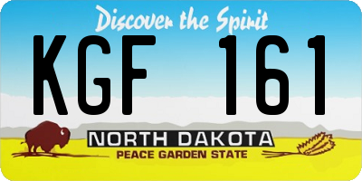 ND license plate KGF161