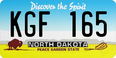 ND license plate KGF165