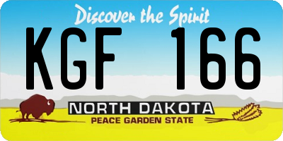 ND license plate KGF166