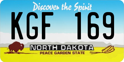 ND license plate KGF169