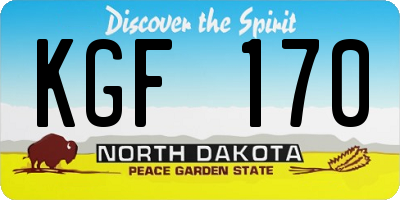 ND license plate KGF170