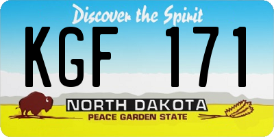 ND license plate KGF171