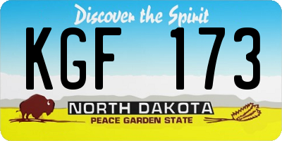 ND license plate KGF173