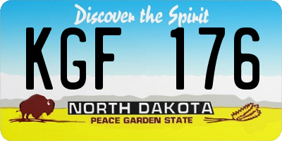 ND license plate KGF176