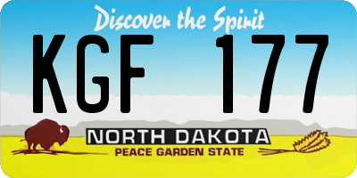 ND license plate KGF177