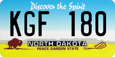 ND license plate KGF180