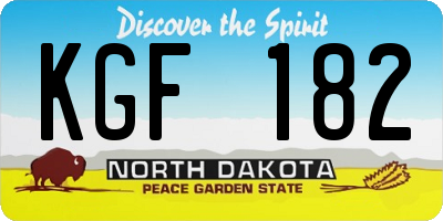 ND license plate KGF182