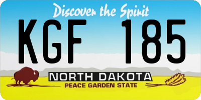ND license plate KGF185