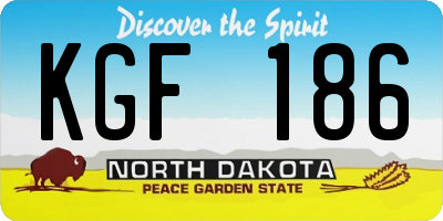 ND license plate KGF186
