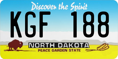 ND license plate KGF188