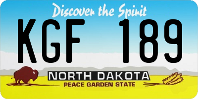 ND license plate KGF189