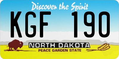 ND license plate KGF190