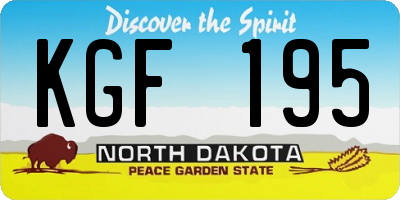 ND license plate KGF195