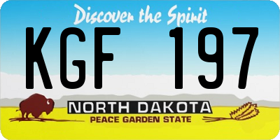 ND license plate KGF197