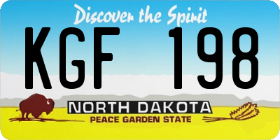 ND license plate KGF198
