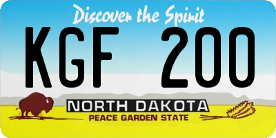 ND license plate KGF200