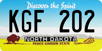ND license plate KGF202
