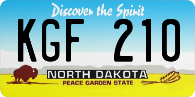 ND license plate KGF210