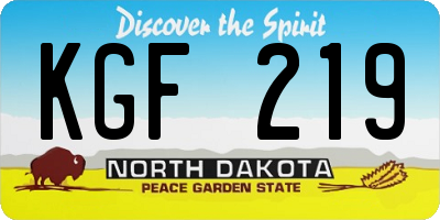 ND license plate KGF219