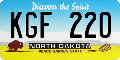 ND license plate KGF220