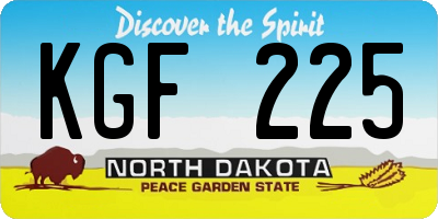 ND license plate KGF225