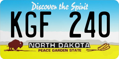 ND license plate KGF240