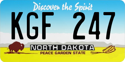 ND license plate KGF247