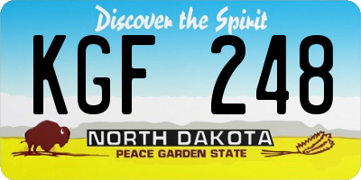ND license plate KGF248
