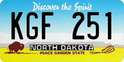 ND license plate KGF251