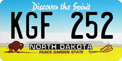 ND license plate KGF252
