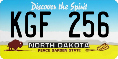 ND license plate KGF256