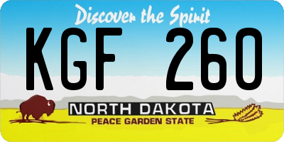 ND license plate KGF260