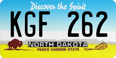 ND license plate KGF262