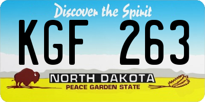 ND license plate KGF263