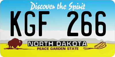 ND license plate KGF266