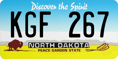 ND license plate KGF267