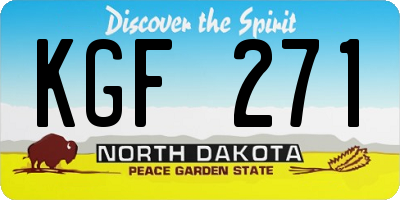 ND license plate KGF271