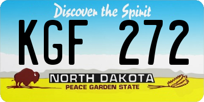 ND license plate KGF272