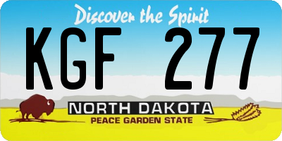 ND license plate KGF277