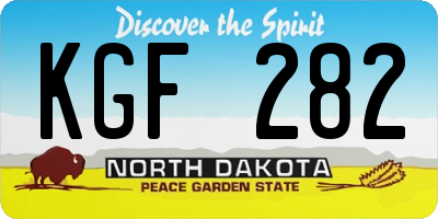 ND license plate KGF282