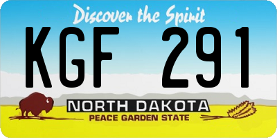ND license plate KGF291