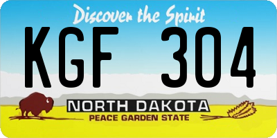 ND license plate KGF304