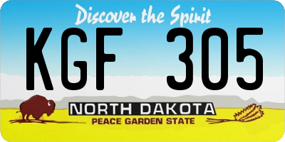 ND license plate KGF305