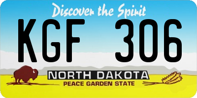 ND license plate KGF306