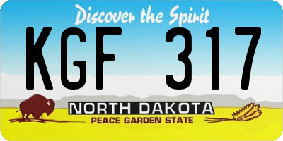 ND license plate KGF317