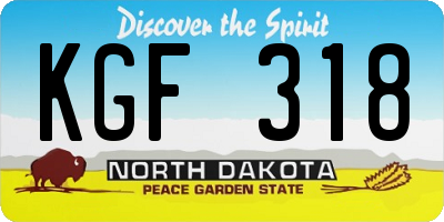 ND license plate KGF318