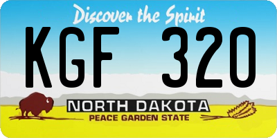 ND license plate KGF320