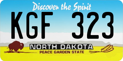 ND license plate KGF323